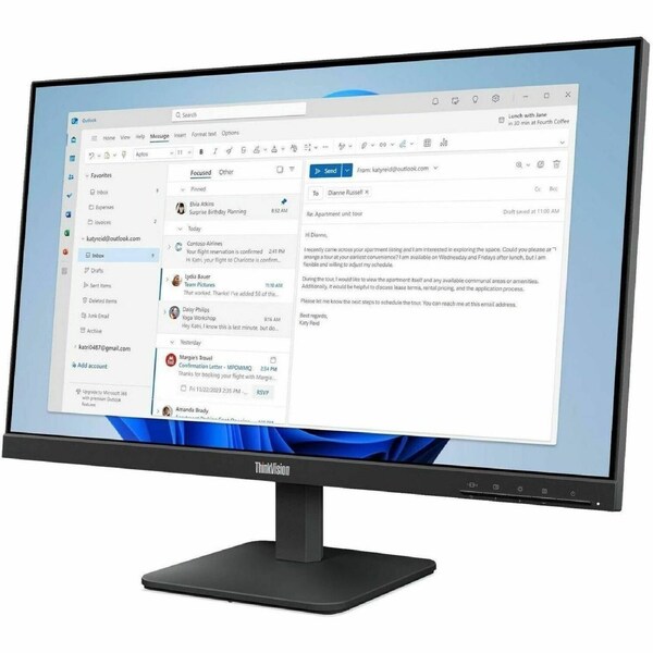 Lenovo S24-4E 23.8inch FHD monitor IPS 1920 x 1080 16:9 VGA + HDMI + Audio-Out Tilt Stand HDMI Power Cable 1.8M 3-year warranty.