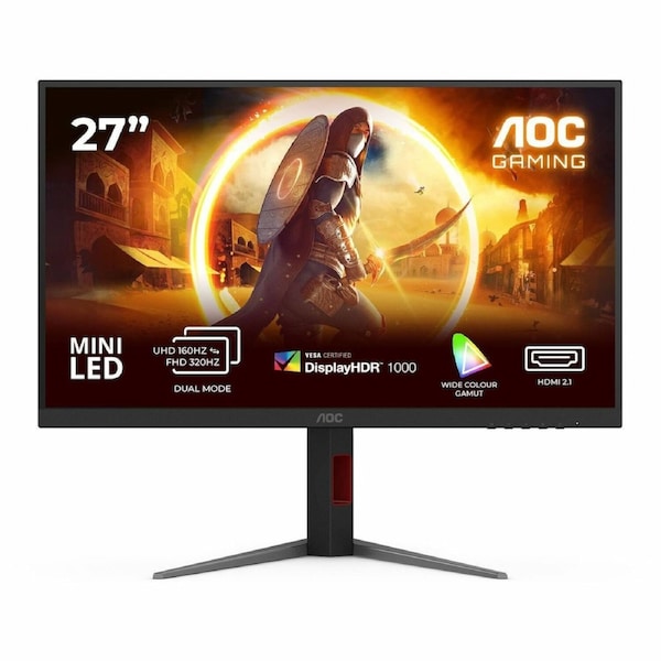 27in Fast IPS MiniLED 1152 Zone Dual Mode UHD 160Hz/ FHD 320Hz Adaptive Sync 1ms GTG HDR1000 HDMI 2.1 DP 1.4 PBP / PIP Height Adjustable Stand VESA