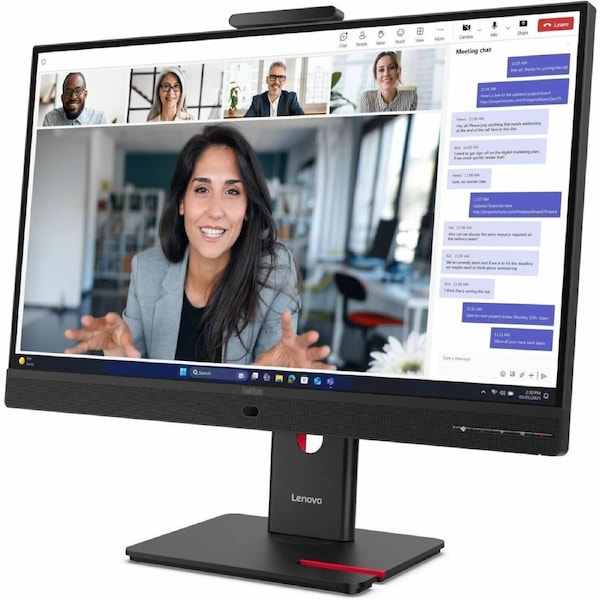 ThinkVision T27QD-4v 27in IPS 2560x1440 1x HDMI 2.1 TMDS 1x DP 1.4 1x USB-C Cam Mic Spk Tilt Swivel Pivot Height Adj Stand 1x USB-C 3x USB-A 1x USB-C