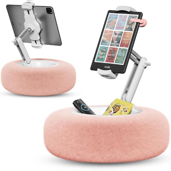 Fuzzy Bowl Phone Holder, Tablet Pillow Stand, Adjustable Phone Holder for Beds