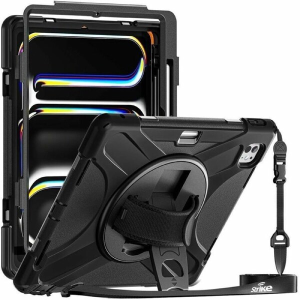 Strike Apple iPad Pro 11" 2024 Rugged Case with Hand Strap & Lanyard Shoulder Strap