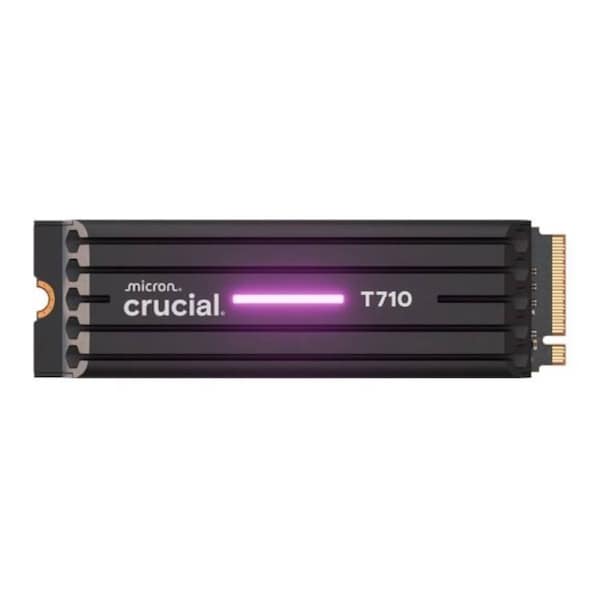 Crucial T710 1TB PCIe Gen5 NVMe 2280 SSD - 14900/13700 MB/s R/W 600TBW 1500K IOPs 1.5M hrs MTTF with heatsink for Intel 13th Gen & AMD Ryzen