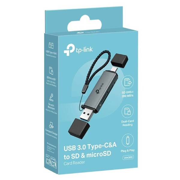 TP-Link UA430C USB 3.0 Type-C to SD & microSD 3.0 Card Reader