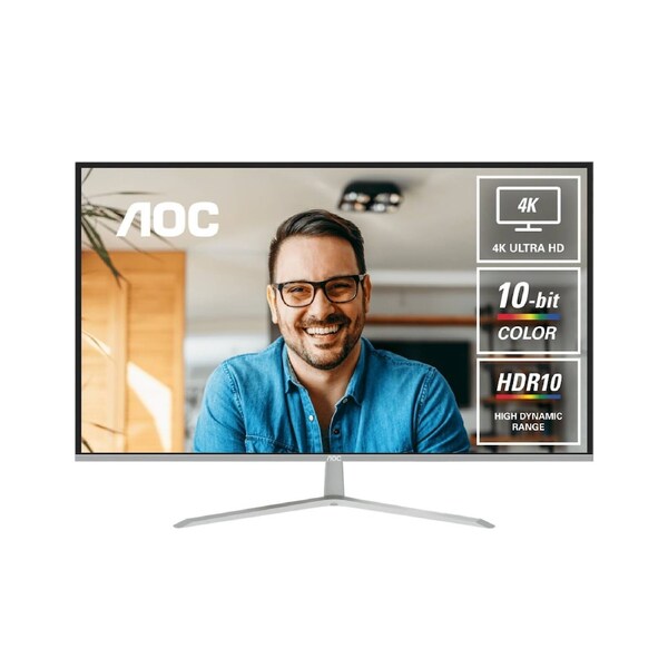 AOC U32V11N 32' 4K 3840 × 2160 VA, HDR10 4ms GtG, VESA x 100. 2, DP 1.4 x 2 Office and Business Monitor (LS)