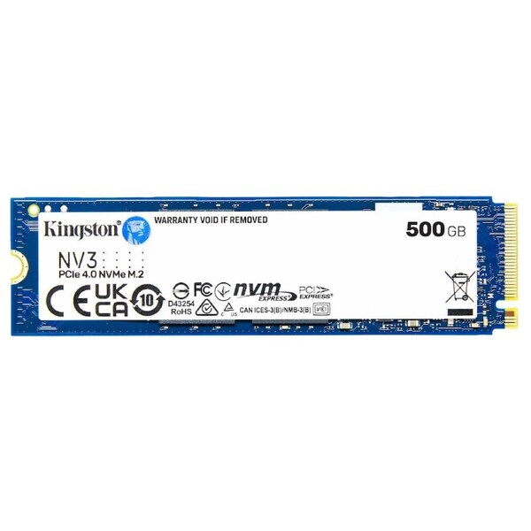 Kingston SNV3S NV3 500G PCle 4.0x4 NVMe M.2 2280 SSD 5000/3000MB/s 3D HAND compaitible Notebook and SFF 5Y Limited