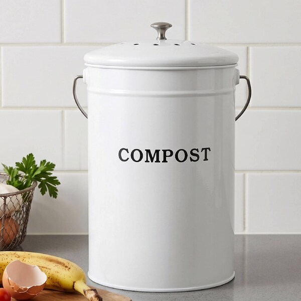 Gardeon Compost Bin Kitchen Countertop Food Waste Caddy White