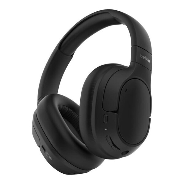 Belkin SoundForm Isolate Noise Cancelling Over-Ear Headphones - Black(AUD008fqBK) 60 hours Multipoint Technology Foldable 2 Years Warranty