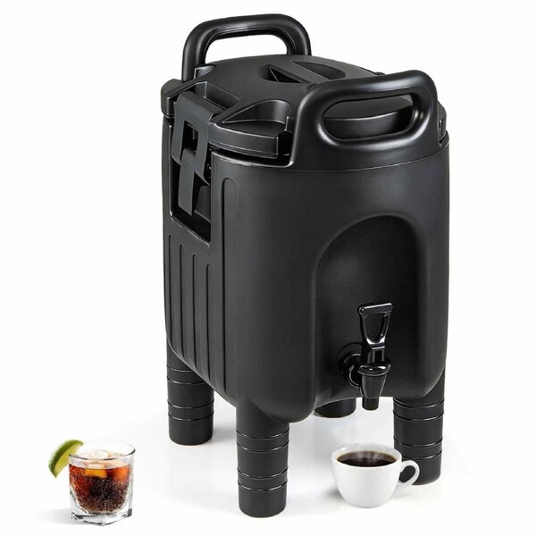 Costway 10L Insulated Beverage Dispenser Commercial Coffee Tea Iced Thermal Drink Serve Container Hot/Cold Water