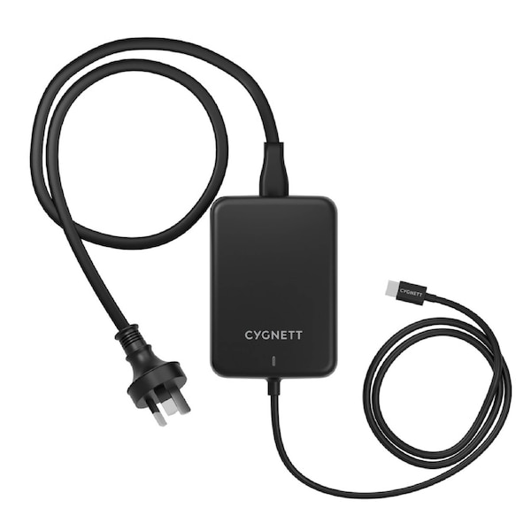 Cygnett PowerMaxx 140W USB-C GaN Laptop Charger - Black (CY4531PDWCH) Integrated 1M USB-C Cable Fast Charging Travel-Ready 2 Years Warranty