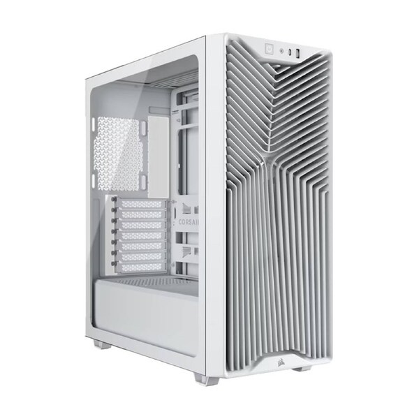 Corsair 3200D RS Mid-Tower PC Case - White, ATX mATX ITX, TG panel, 400mm GPU, 165mm CPU, 360mm rad, USB-C, 7 slots, 2x2.5 1x3.5, 2yr wty, steel TG