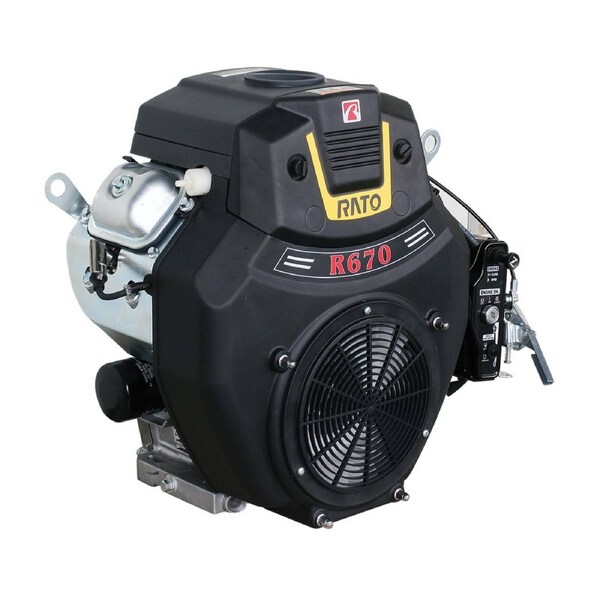RATO 22HP 669cc 4-Stroke OHV V-Twin Engine - 25.4mm Horizontal Shaft - R670D