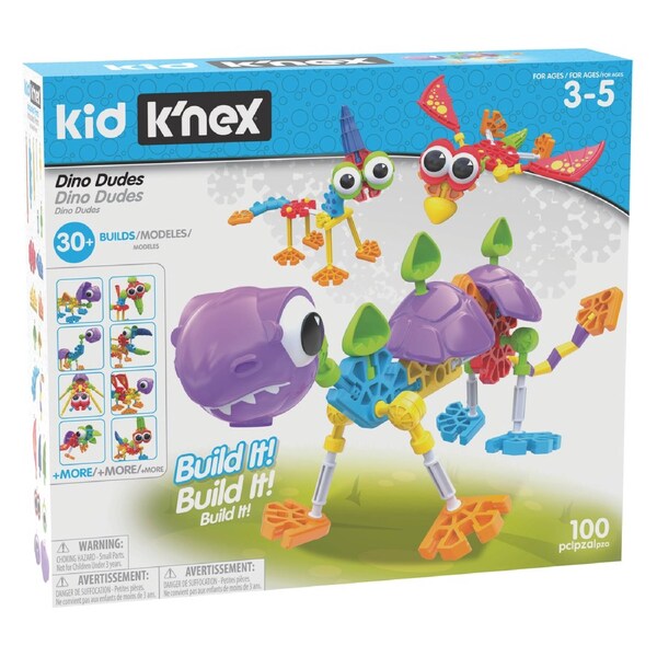 Kid K'Nex Dino Dudes Building Set 100 Pieces 30 Builds