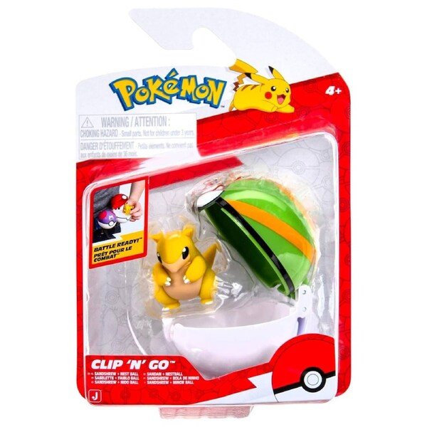 Pokemon Clip 'N' Go Sandshrew + Nest Ball