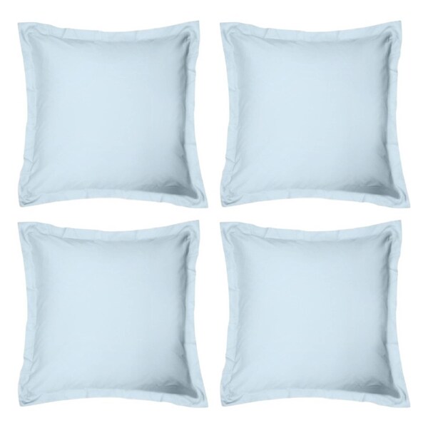 4x Odyssey Living Breathe Cotton European Pillowcase 65cm x Sky Blue