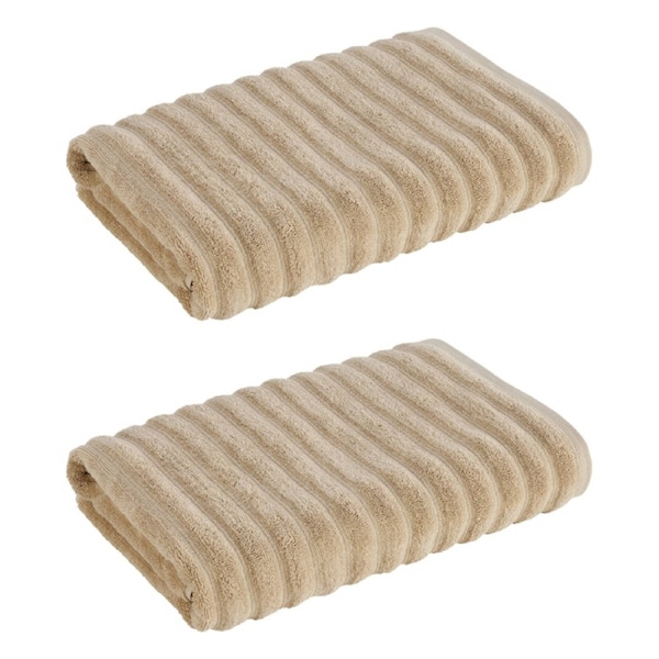 2x Christy Kensington Bathroom King Bath Towel Cotton 147x76 cm Sand Mushroom