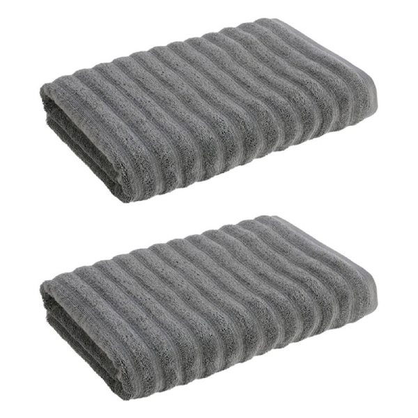 2x Christy Kensington Bathroom King Bath Towel Cotton 147x76 cm Charcoal