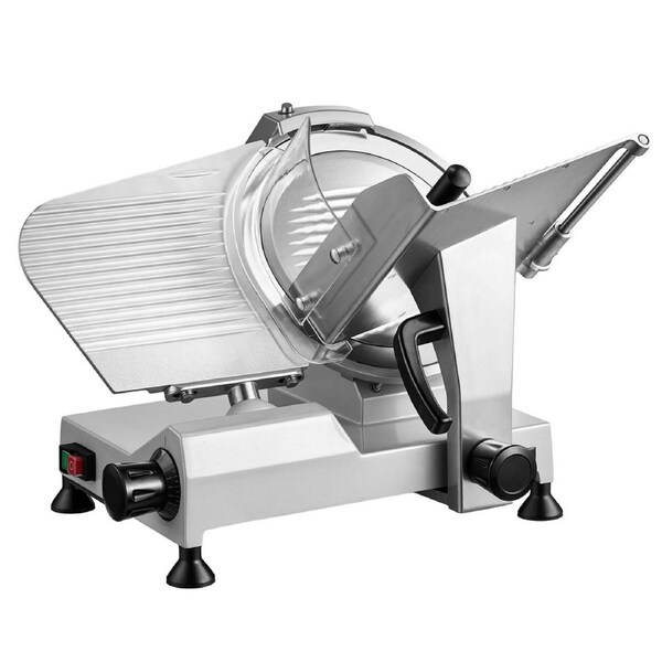 Commercial Meat Slicer 320W Electric Deli Food Slicer with 300mm Carbon Steel Blade, Adjustable 0-15mm Thickness, Built-in Sharpener for Frozen Meat, Ham, Steak & Vegetables