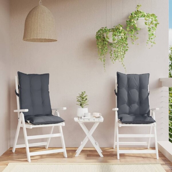 Highback Chair Cushions 2 pcs Anthracite Oxford Fabric vidaXL