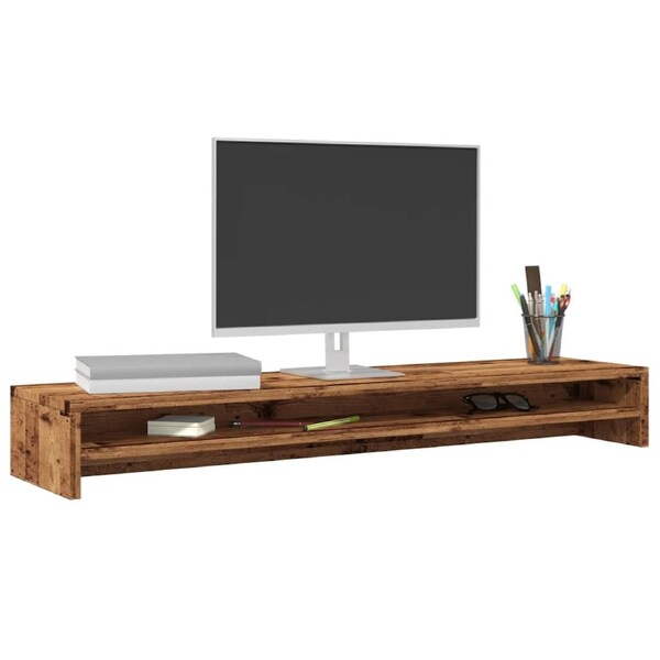 Monitor Stand Old Wood 100x24x13 cm Engineered Wood vidaXL