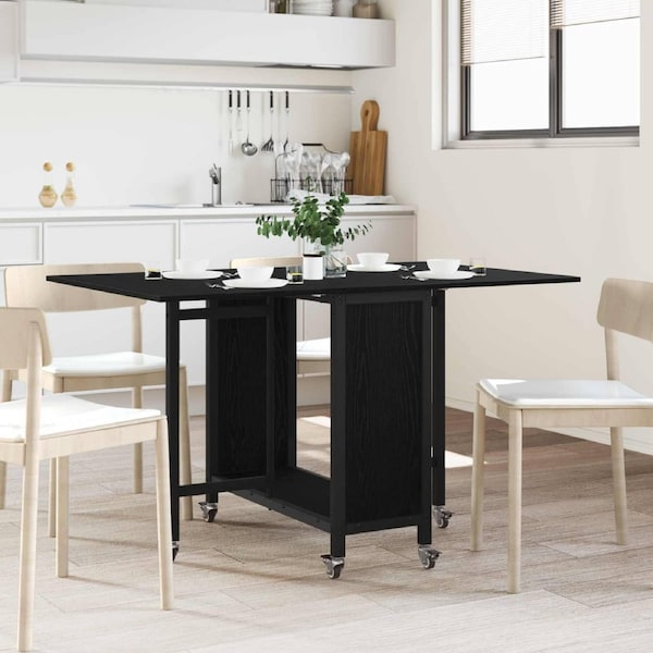 Folding dining table with castors 130 x 80 x 76.5 cm vidaXL