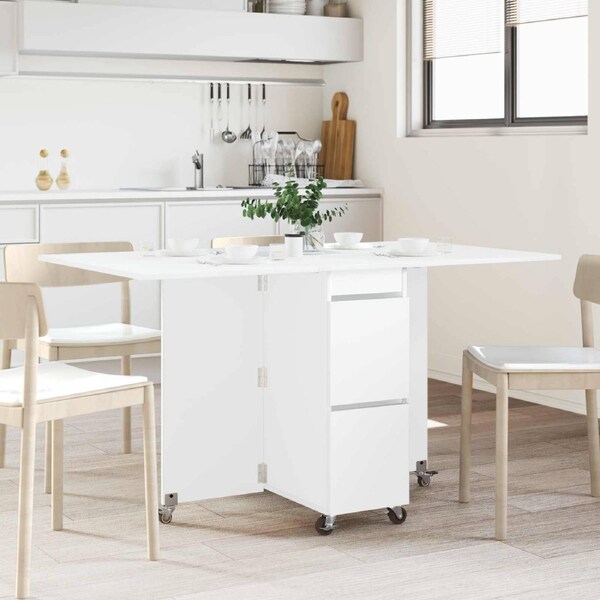 Dinning Table 2 pcs 140 x 80 x 77 cm Engineered Wood White vidaXL