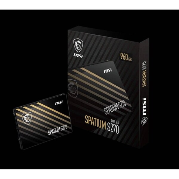 MSI SPATIUM S270 SATA 2.5' 960GB, PHISON S11, 3D NAND, SATA III 6Gbps, Sequential Read up to 500MB/s, Sequential Write up to 450MB/s, 250 TBW, 5Y WTY