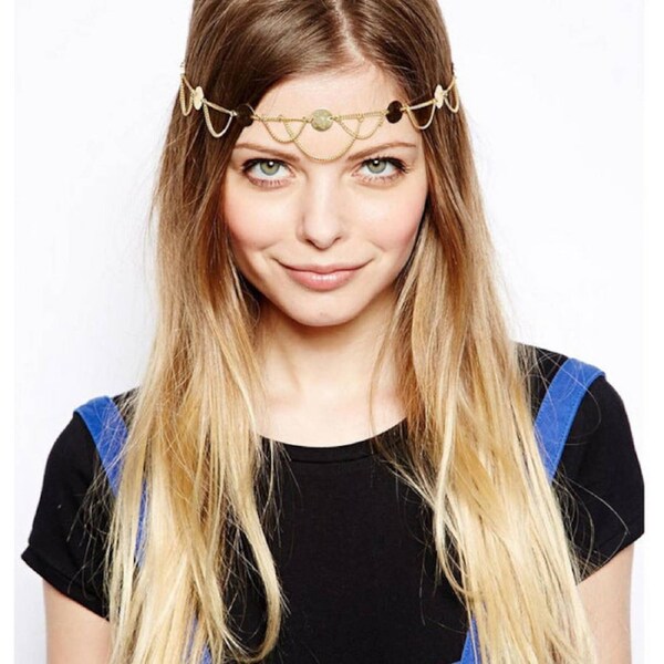 Adult 1920s Headpiece - Art Deco Flapper Forehead Chain Accessory