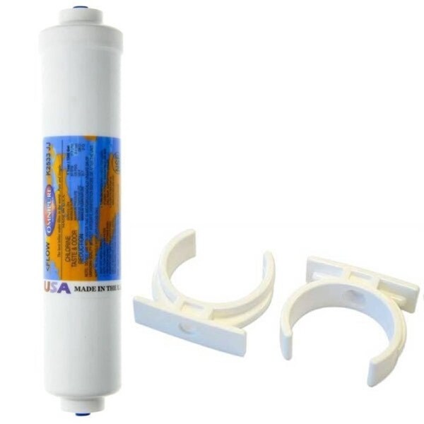 Omnipure K2533JJ Inline Water Filter Quick Fit + 2x Mount Clips