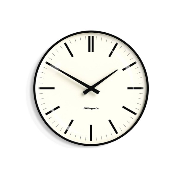 Newgate Radio City Wall Clock Bold Black Marker Dial - Matte Black