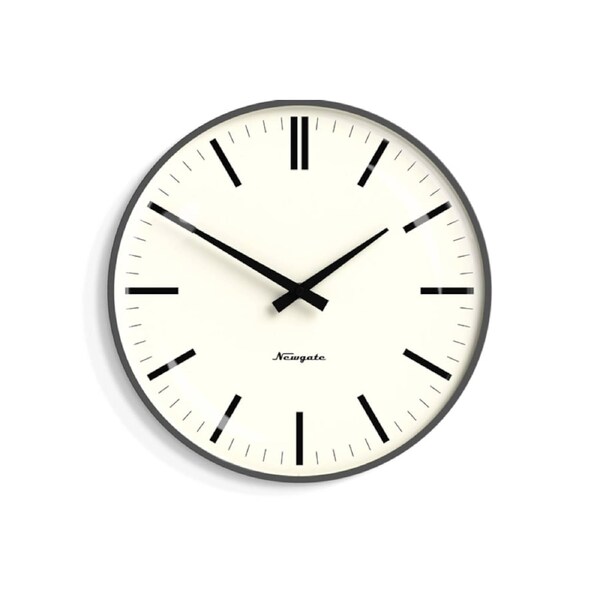 Newgate Radio City Wall Clock Bold Black Marker Dial - Matte Blizzard