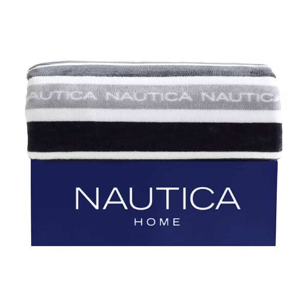 Nautica Varadero Plush Blanket Home Decor 240x180cm Whale Grey/Pale Grey