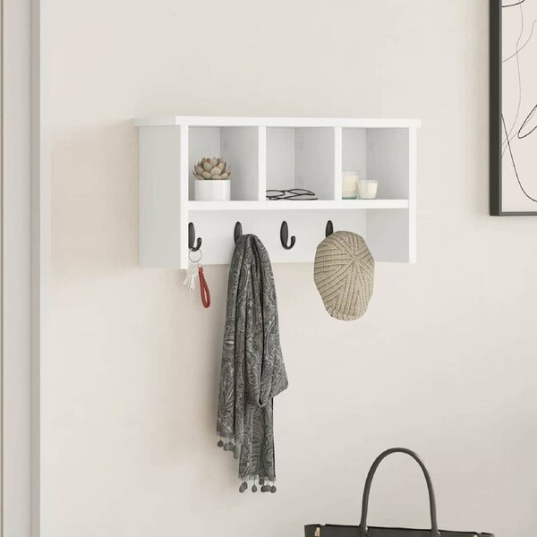 Wall-Mounted Coat Rack White 50 x 16 x 26 cm Engineered wood vidaXL