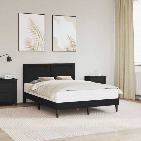 Bed Frame Black 153 x 203 cm Faux Leather vidaXL