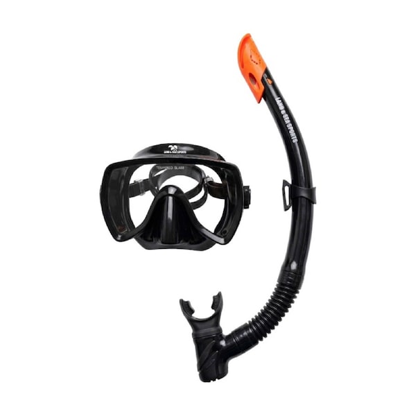 Land & Sea Sports Australia Black Tuna Frameless Mask Snorkel Set