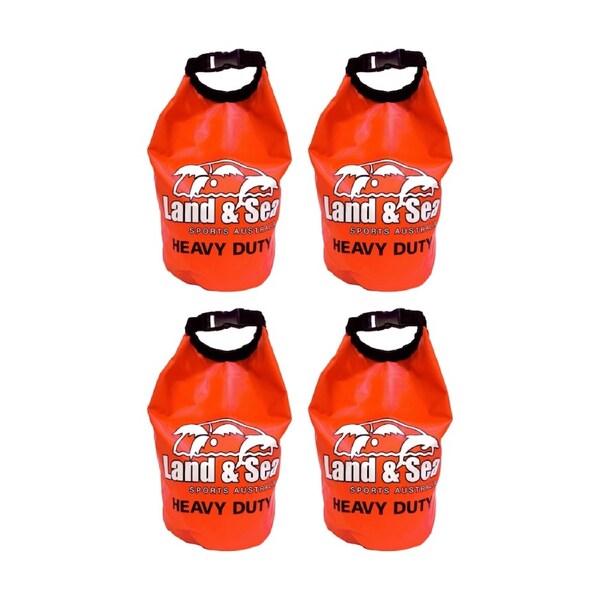 4PK Land & Sea Sports Australia Heavy Duty Dry Bag Roll-Down Clip Seal Red 5L