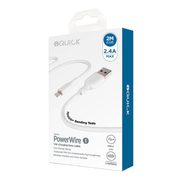 iQuick Type-C USB to Apple Pin Charging Data Sync Charge Cable 2.4A 2m - White