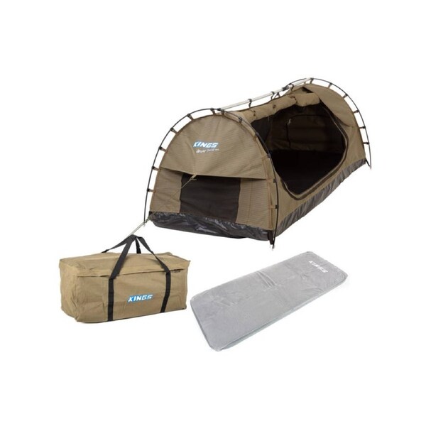 Kings Deluxe Single Camping Swag MKII +Canvas Bag+ Self Inflating Mattress