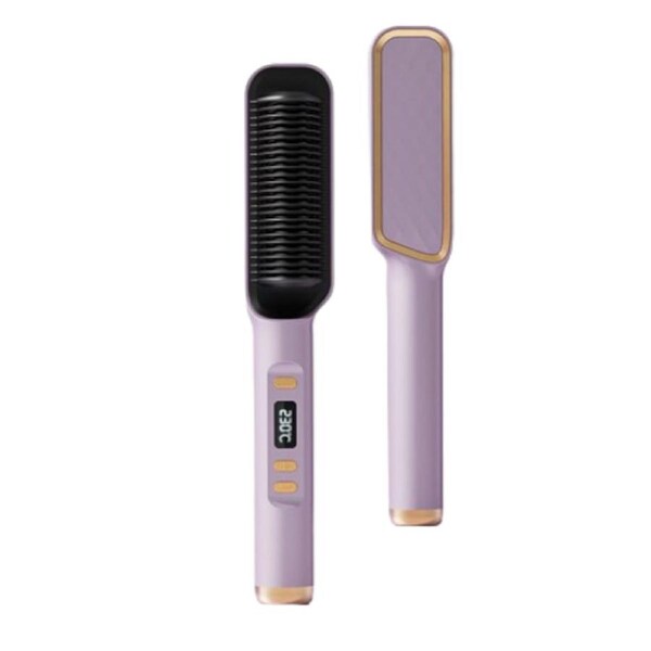Negative Ion Hair Straightener Styling Comb Light Purple