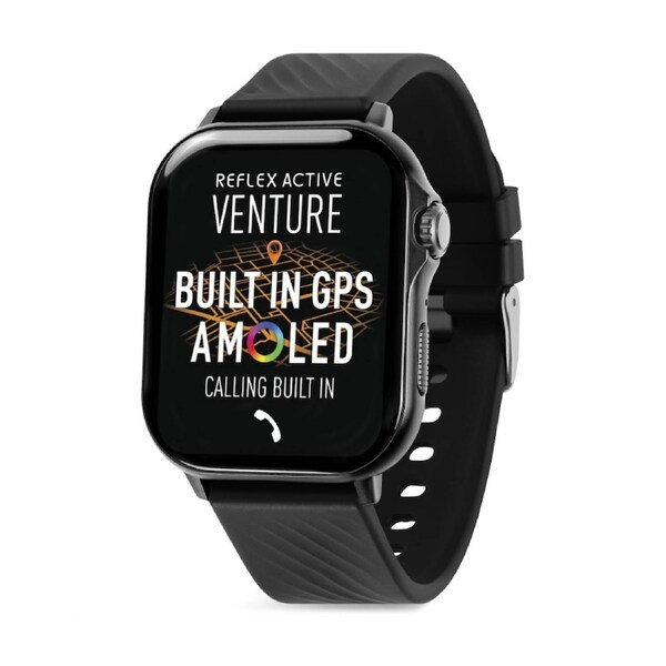 Reflex Active Venture XL Water Resistant AMOLED Screen Smart Watch Black