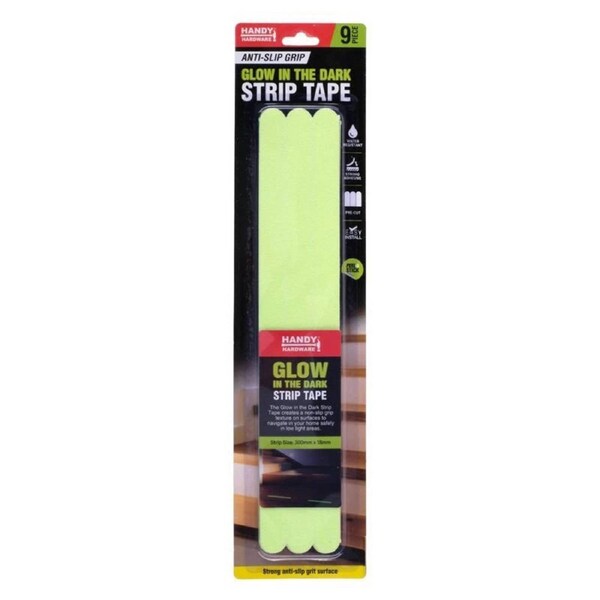 OzOffer Tape Pre-Cut Strips Non-Slip Grip Tape Glow In The Dark 300mm x 18mm 9pk