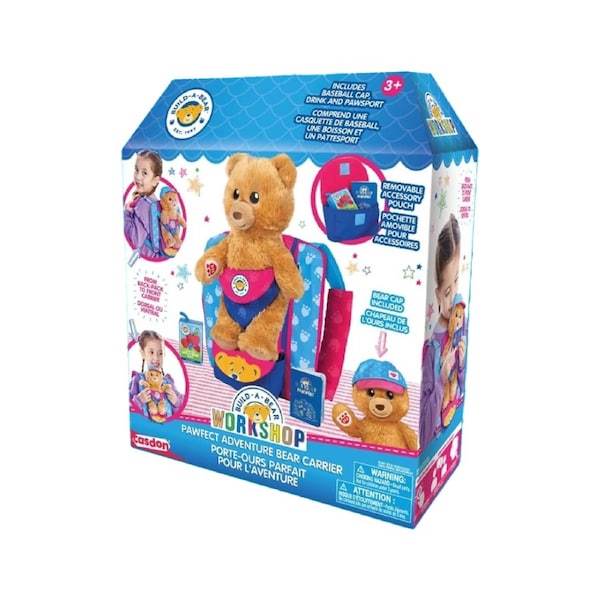 Casdon Pawfect Adventure Teddy Bear Carrier Bag Multi-Way W/ Accessories 3y+