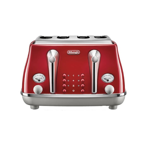 DeLonghi Icona Capitals 4 Slice Toaster - Tokyo Red