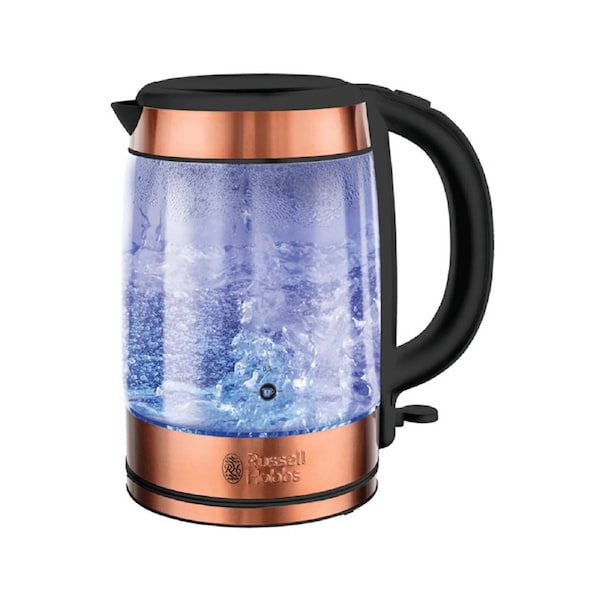 Russell Hobbs 1.7 Litre Brooklyn Glass Kettle - Copper Accents