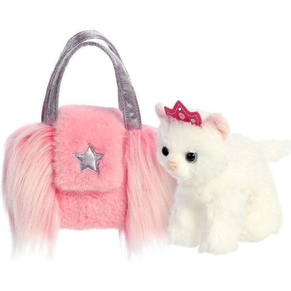 Cotton Candy - Fancy Pals Cat In Pink Shaggy Bag With Star