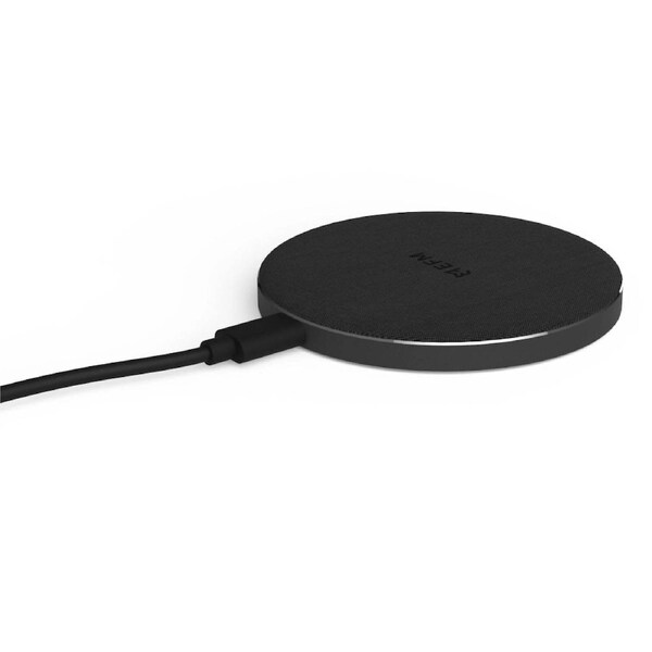 EFM 15W ELeather Wireless Charger Pad wiith 20W Wall Charger (Black)