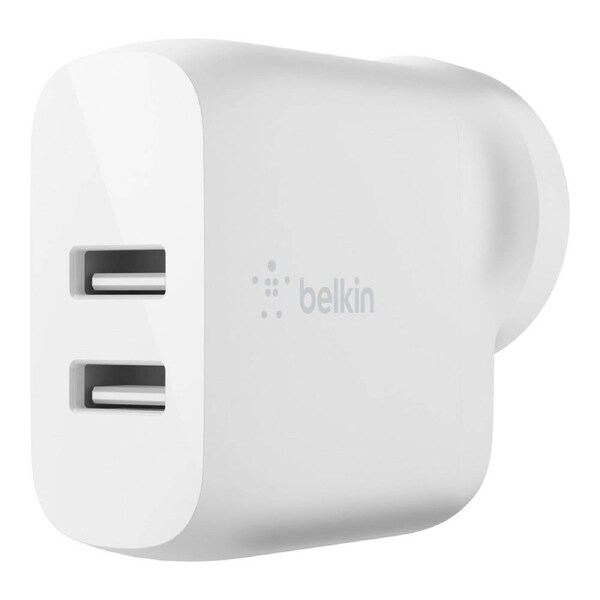 Belkin 24W BoostCharge Dual USB-A Wall Charger (White)
