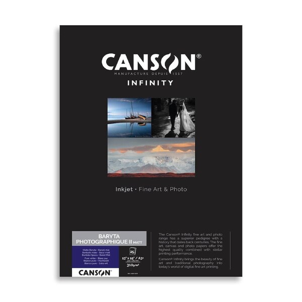 Canson Baryta Photographique II Matt 310gsm A3+ x 25 Sheets