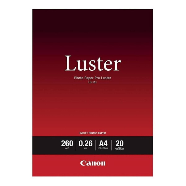 Canon LU101A4 20 Sheet A4 260gsm Lustre Photo Paper