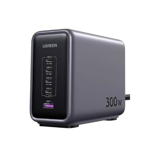 Ugreen Nexode 300W USB-C GaN Charger-5 Ports Desktop Charger