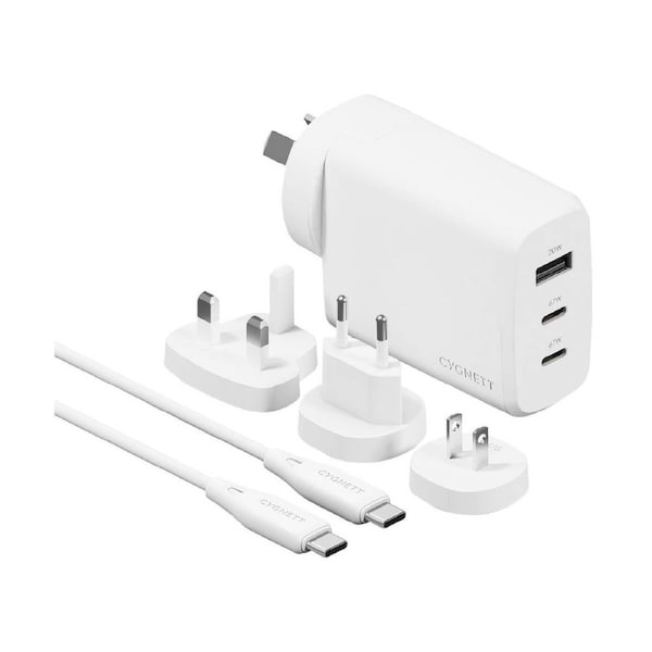 Cygnett Voyager 67W Multi-Port GaN Travel Wall Charger (White)